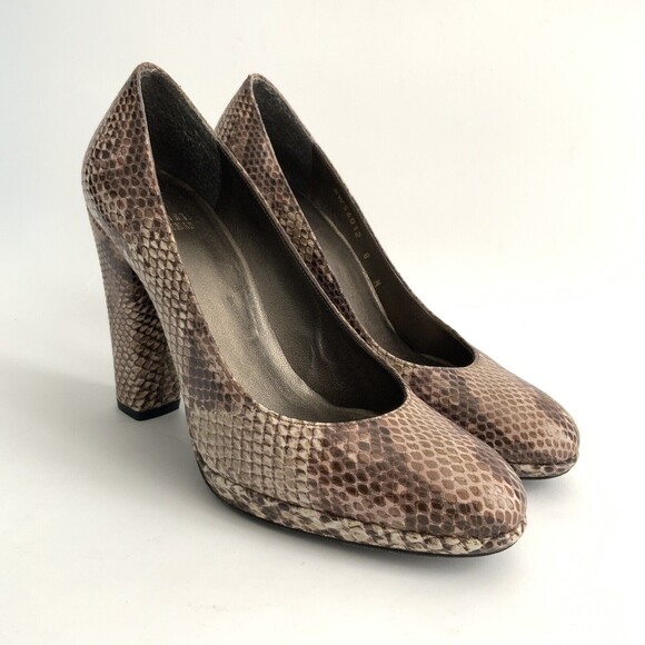 Stuart Weitzman Pumps Women Size 8N Snake Print High Block Heel Narrow Width - Picture 11 of 11